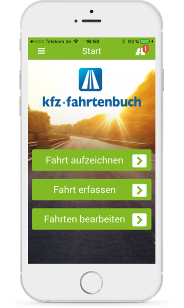 Fahrtenbuch iPhone Startbildschirm